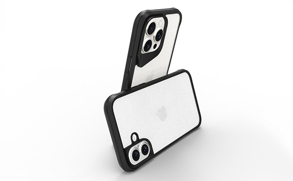 iPhone 16 Back Cover Case | Sleek Hybrid - Clear Black