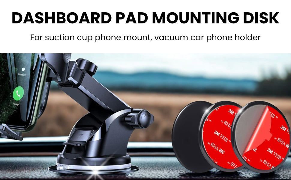 Dashboard Mounting Disk | Sticky Pad for Suction Holders (Pack of 3)