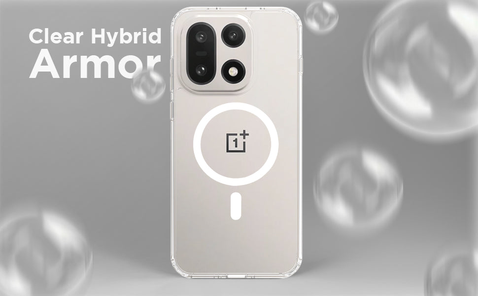 OnePlus 15 5G Back Cover Case | Clear Hybrid - Smoke Magnetic(White)