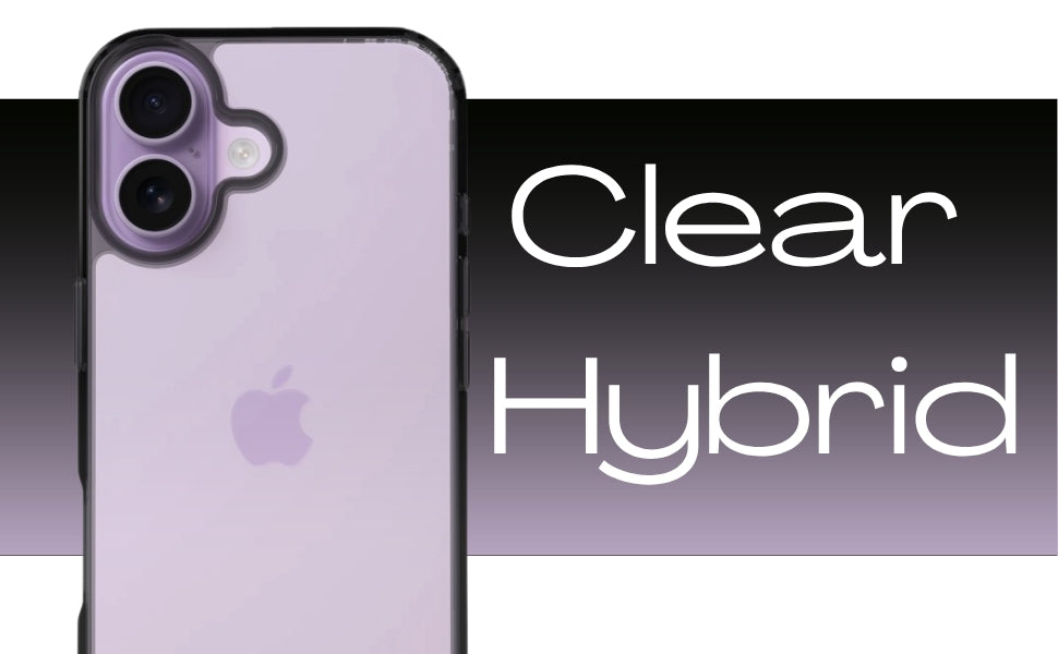 iPhone 17 Back Cover Case | Clear Hybrid - Clear Black