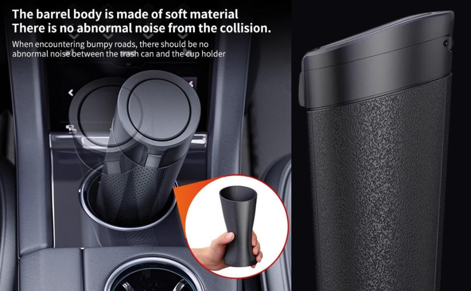 Car Trash Can | Mini Waterproof Cup Holder Dustbin - Black