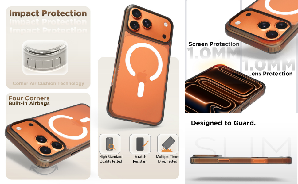 iPhone 17 Pro Max Back Cover Case | Clear Hybrid - Smoke Magnetic White