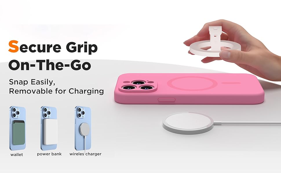 MagSafe Silicone Phone Grip | Magnetic Finger Loop - Silcy Blue