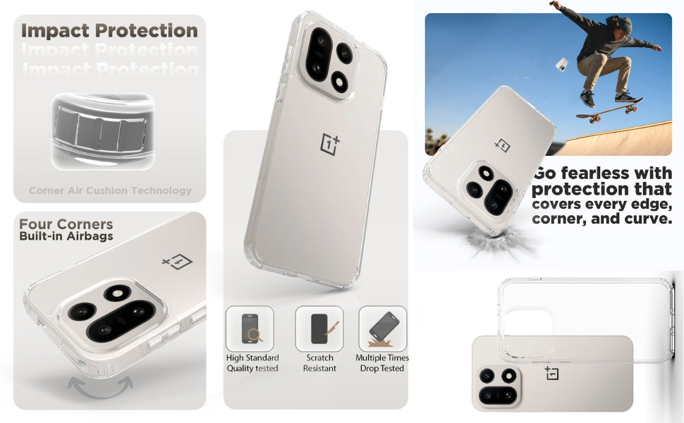 OnePlus 15 5G Back Cover Case | Clear Hybrid - Clear