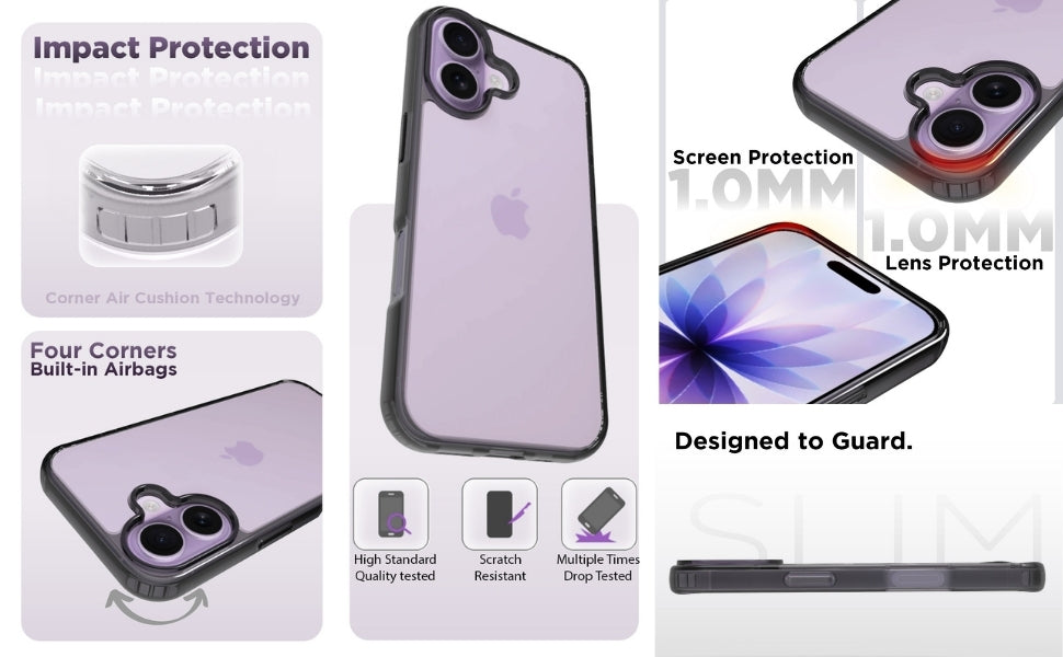 iPhone 17 Back Cover Case | Clear Hybrid - Clear Black