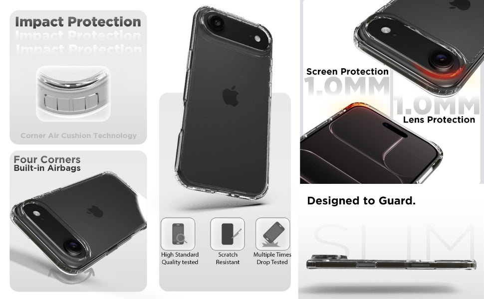 iPhone 17 Air Back Cover Case | Clear Hybrid - Clear