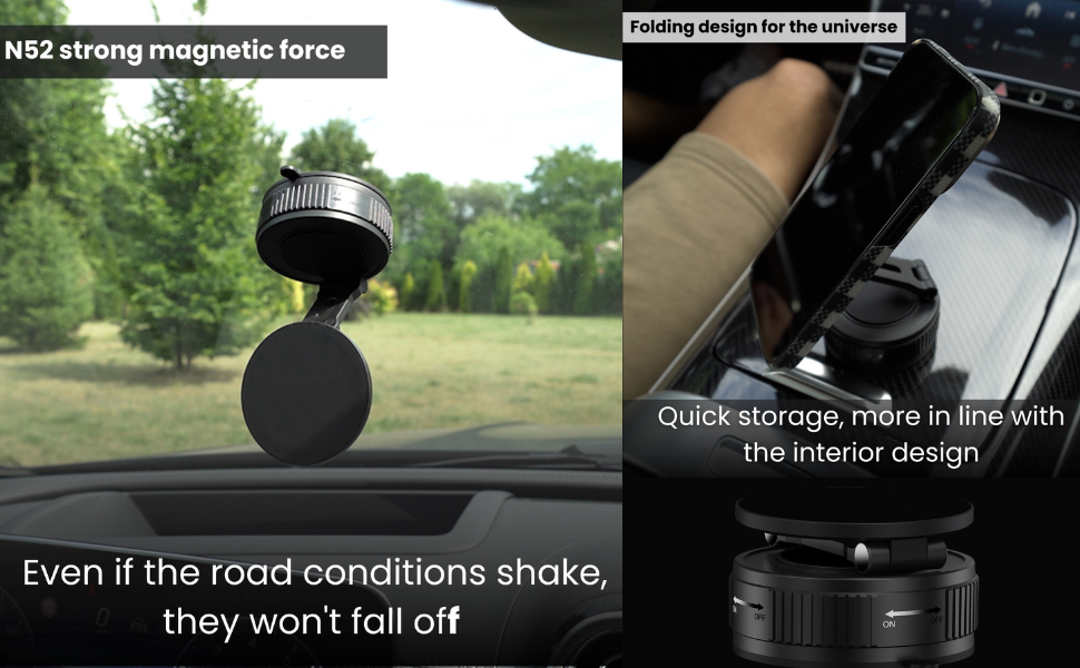 Magnetic Phone Holder | Adjustable Foldable Mount - AstroNexus Black