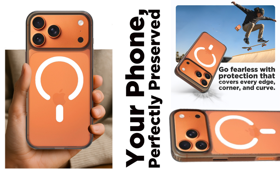 iPhone 17 Pro Max Back Cover Case | Clear Hybrid - Smoke Magnetic White