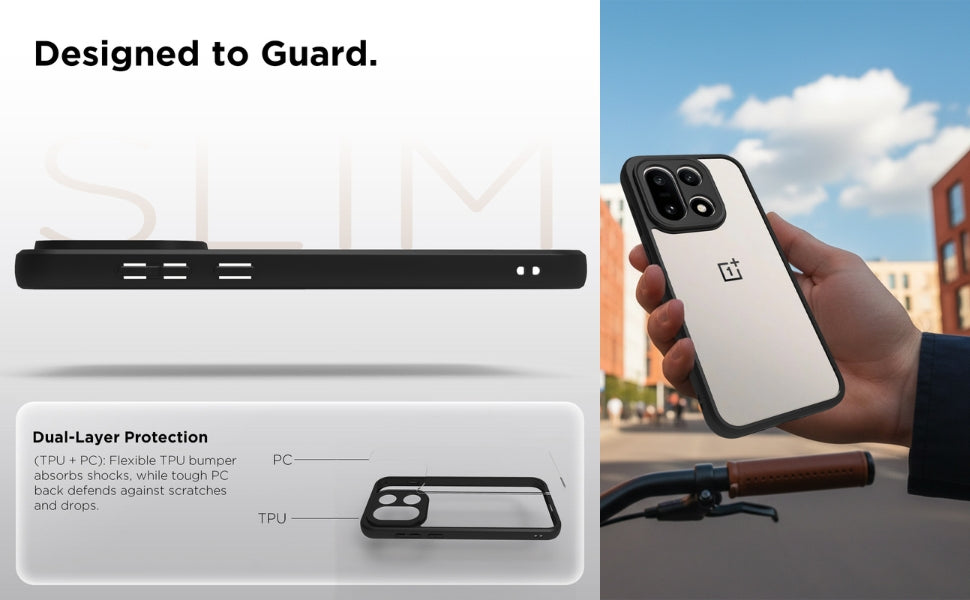 OnePlus 15 5G Back Cover Case | Sleek Hybrid - Clear Black