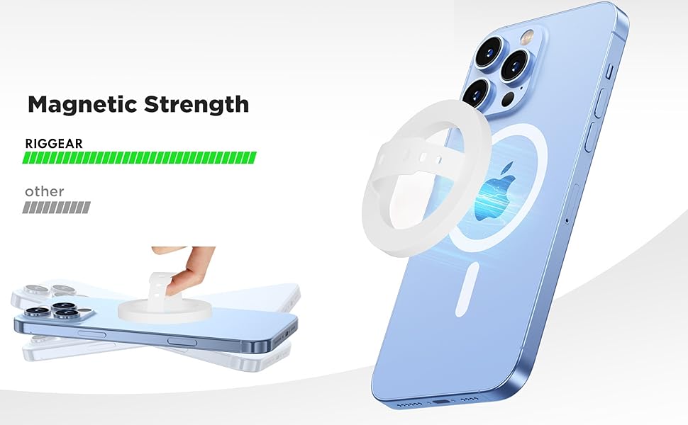 MagSafe Silicone Phone Grip | Magnetic Finger Loop - Silcy Blue
