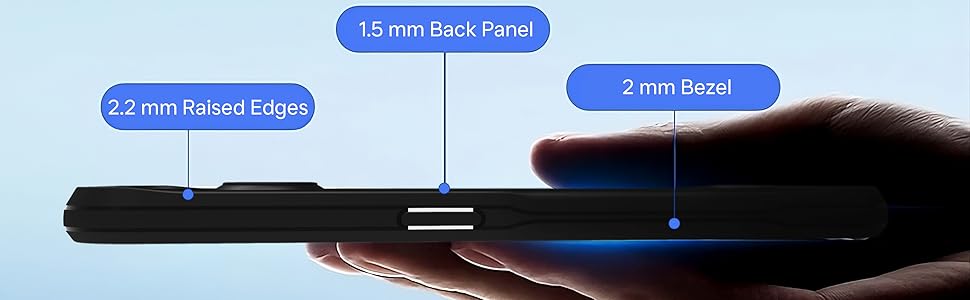 iPhone 16 Back Cover Case | Sleek Hybrid - Clear Black