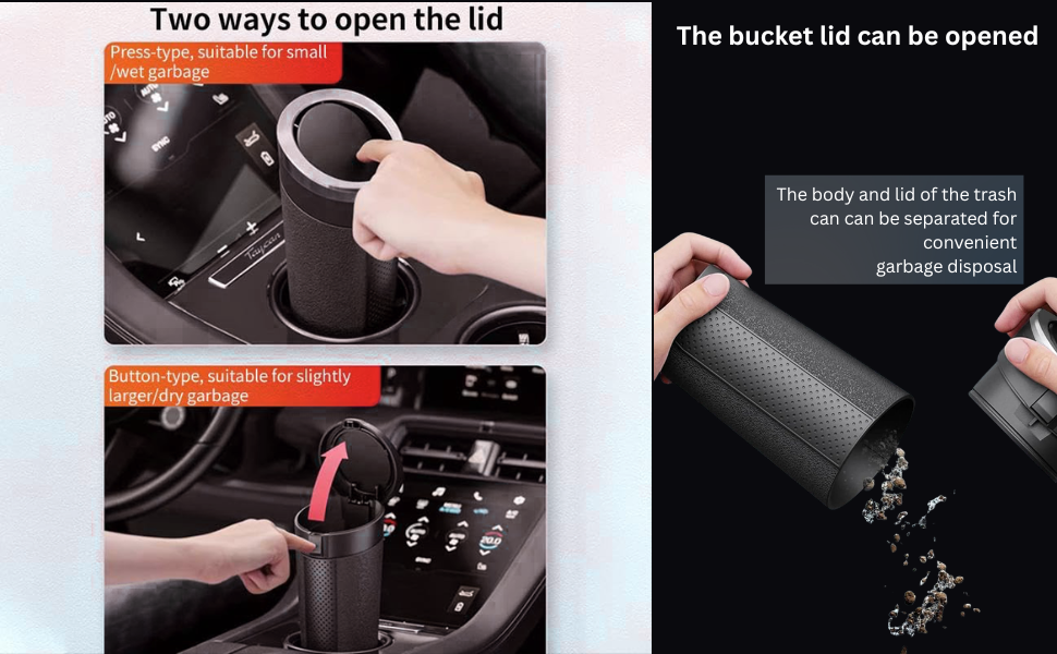Car Trash Can | Mini Waterproof Cup Holder Dustbin - Silver