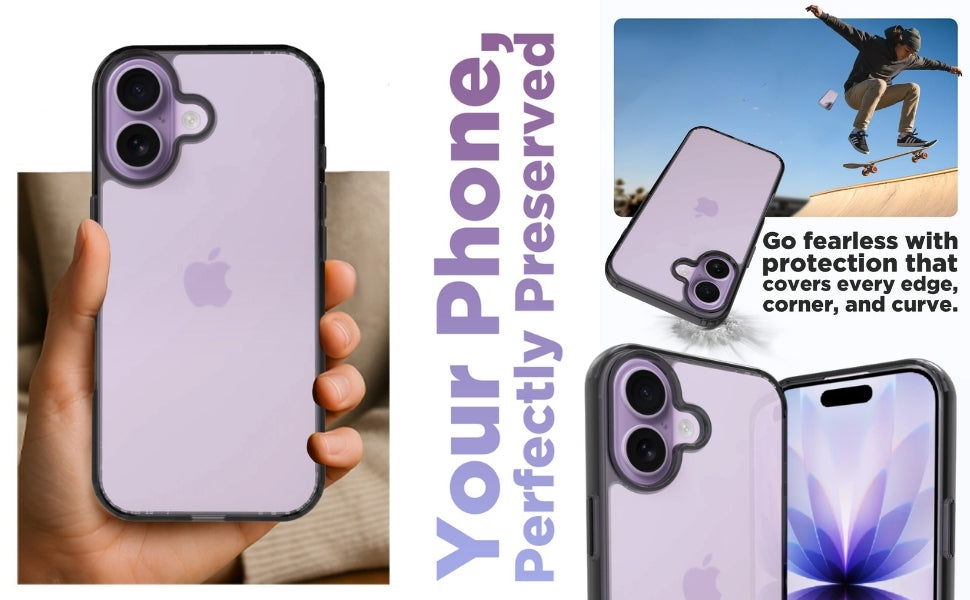 iPhone 17 Back Cover Case | Clear Hybrid - Clear Black