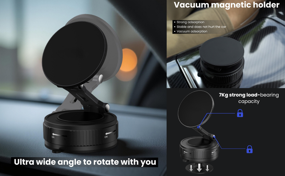 Magnetic Phone Holder | Adjustable Foldable Mount - AstroNexus Black