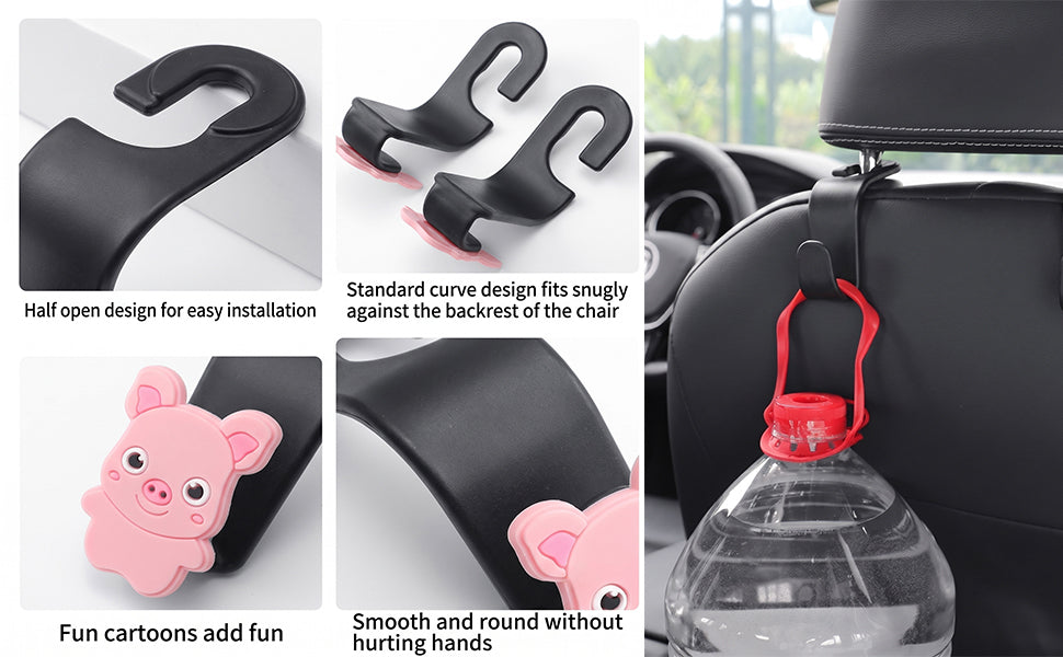 Car Headrest Hooks | Universal Back Seat Hanger for Bags & Accessories - Pack of 2