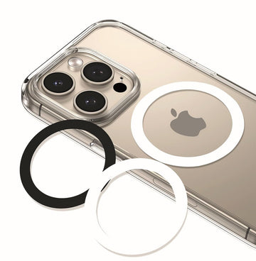 MagSafe Ring Sticker | Magnetic Metal Plate (Pack of 2 - Black & White)