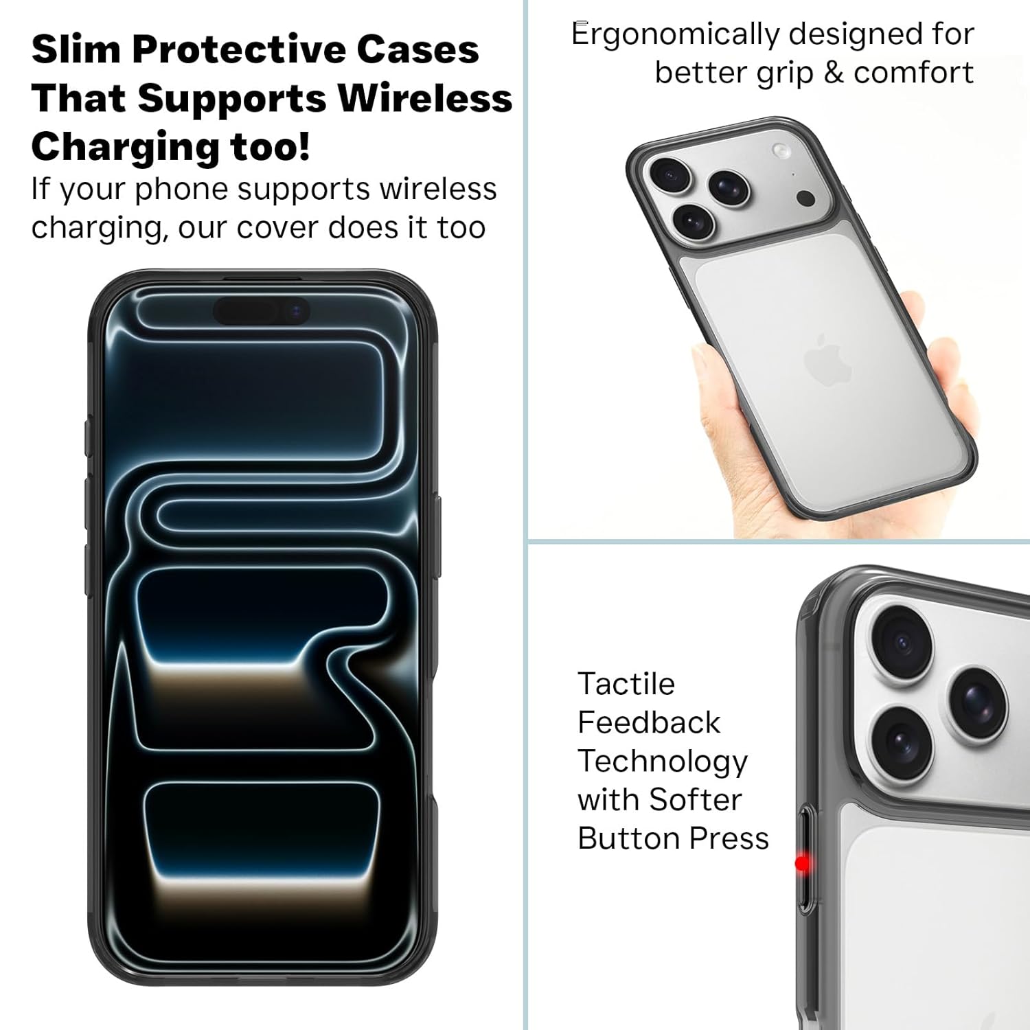 iPhone 17  Pro Back Cover Case | Clear Hybrid - Clear Smoke