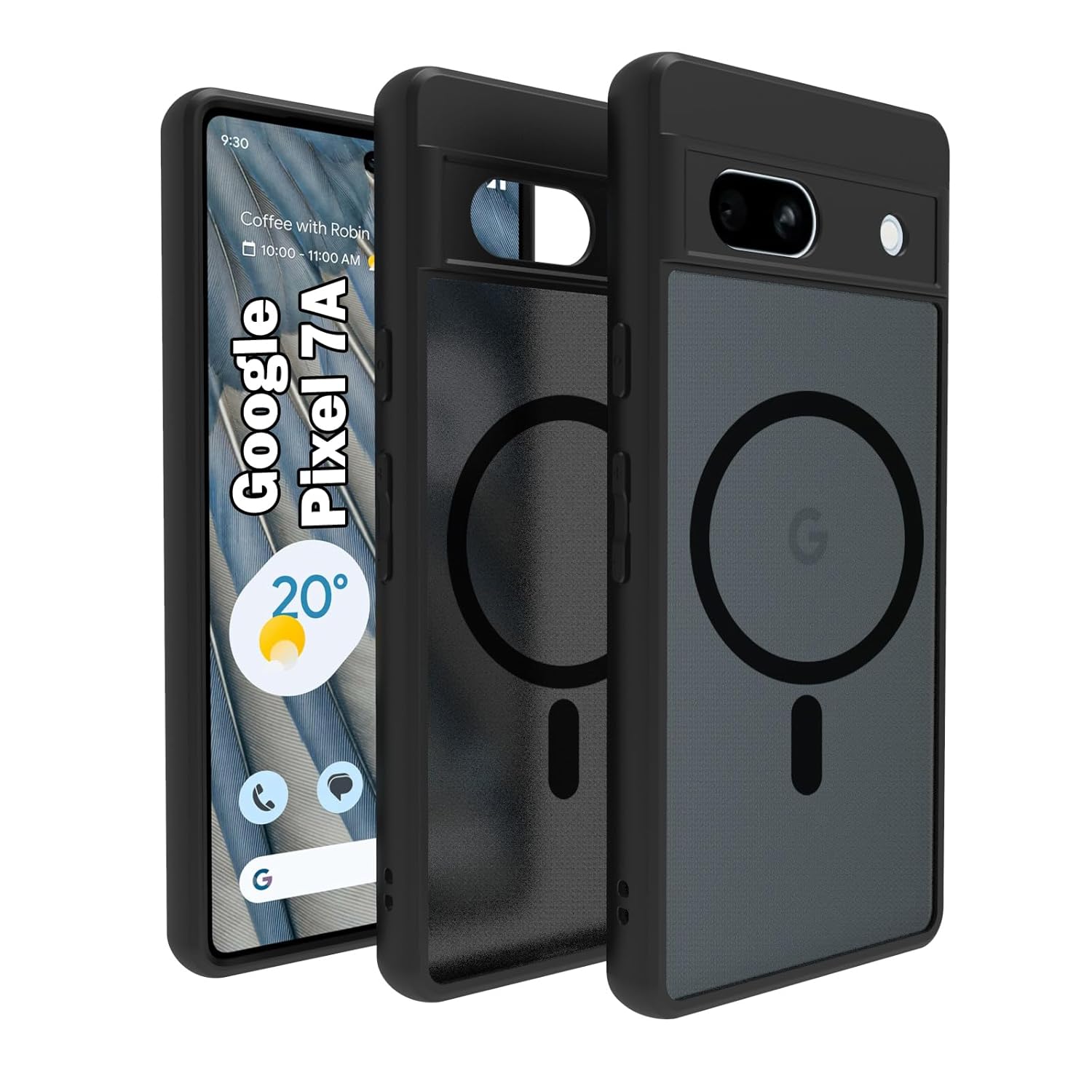 Google Pixel 7A Back Cover Case | Sleek Hybrid - Matte Black Magnetic