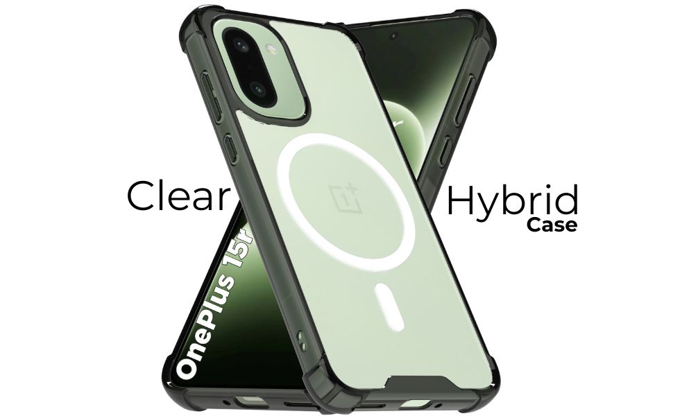 OnePlus 15R 5G Back Cover Case | Clear Hybrid - Clear Smoke Magnetic
