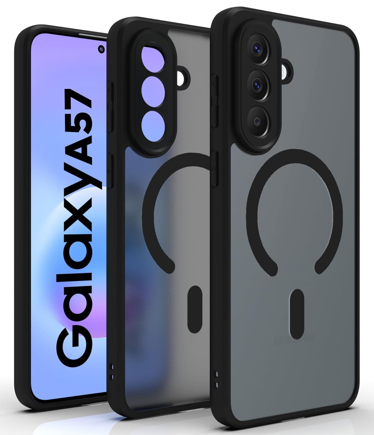 Samsung Galaxy A57 5G Back Cover Case | Sleek Hybrid - Matte Black Magnetic