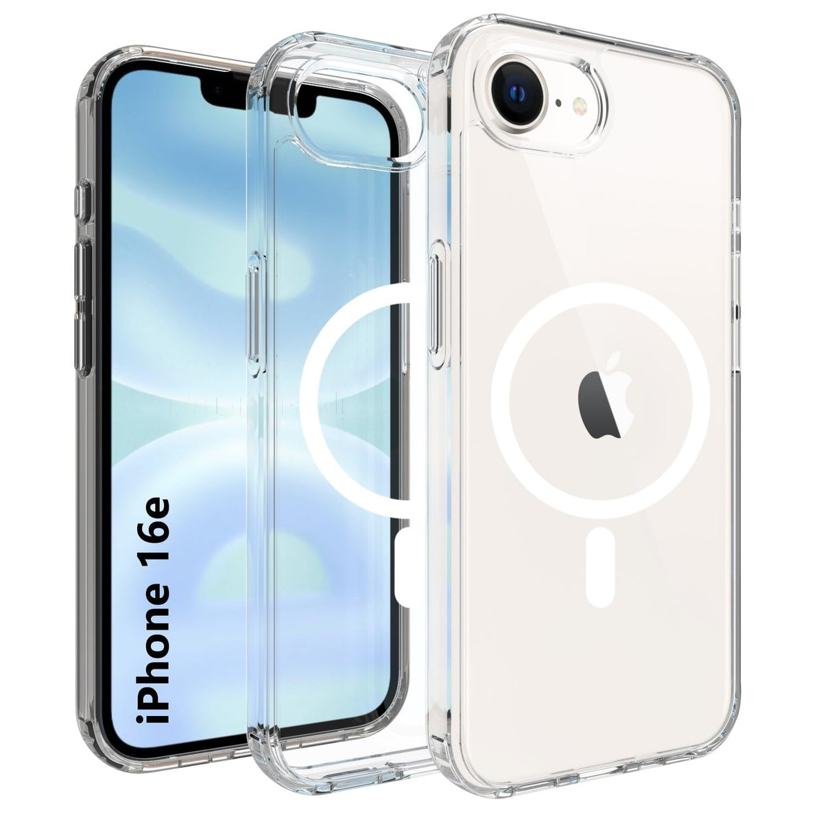 iPhone 17e / iPhone 16e Back Cover Case | Clear Hybrid - Clear Magnetic