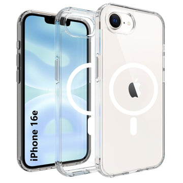 iPhone 17e / iPhone 16e Back Cover Case | Clear Hybrid - Clear Magnetic