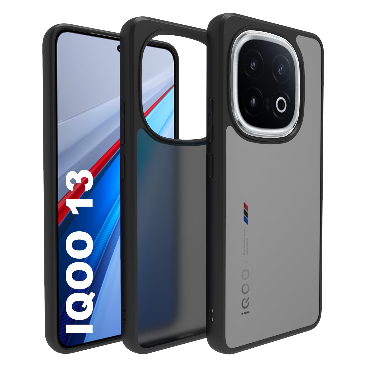 iQOO 13 5G Back Cover Case | Sleek Hybrid - Matte Black