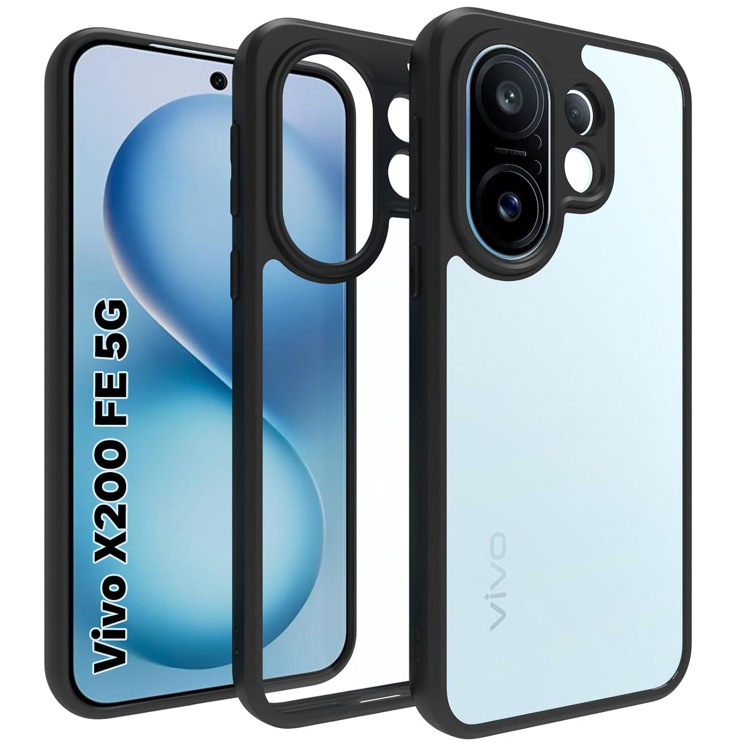 Vivo X200 FE 5G Back Cover Case | Sleek Hybrid - Clear Black