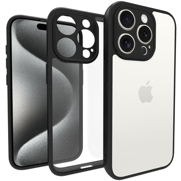 iPhone 15 Pro Back Cover Case | Sleek Hybrid - Clear Black