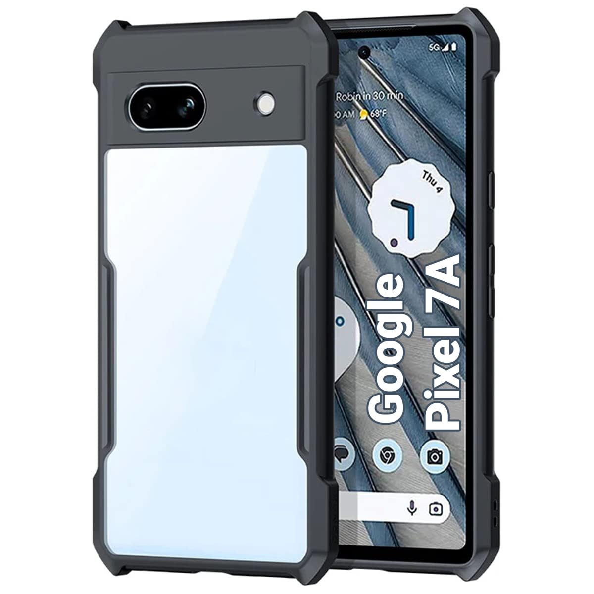 Google Pixel 7A Back Cover Case |  XUNDD  - Clear Black
