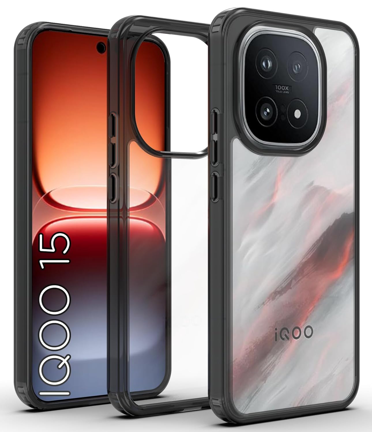 iQOO 15 5G Back Cover Case | Clear Hybrid - Clear Smoke