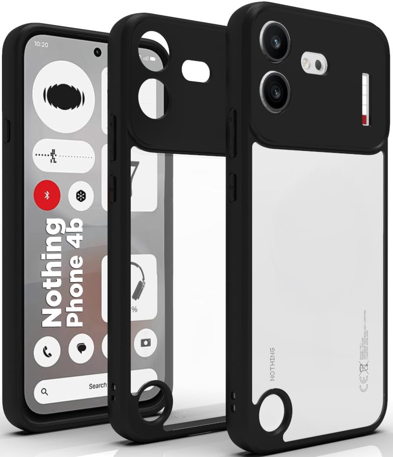 Nothing Phone 4b Back Cover Case | Sleek Hybrid - Clear Black Magnetic