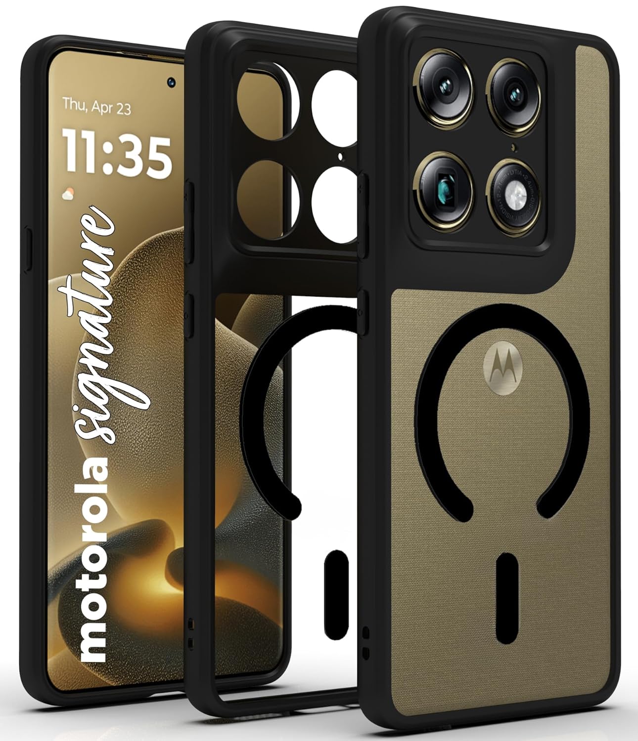 Motorola Signature Back Cover Case | Clear Hybrid - Clear Black Magnetic