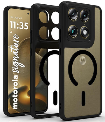 Motorola Signature Back Cover Case | Clear Hybrid - Clear Black Magnetic