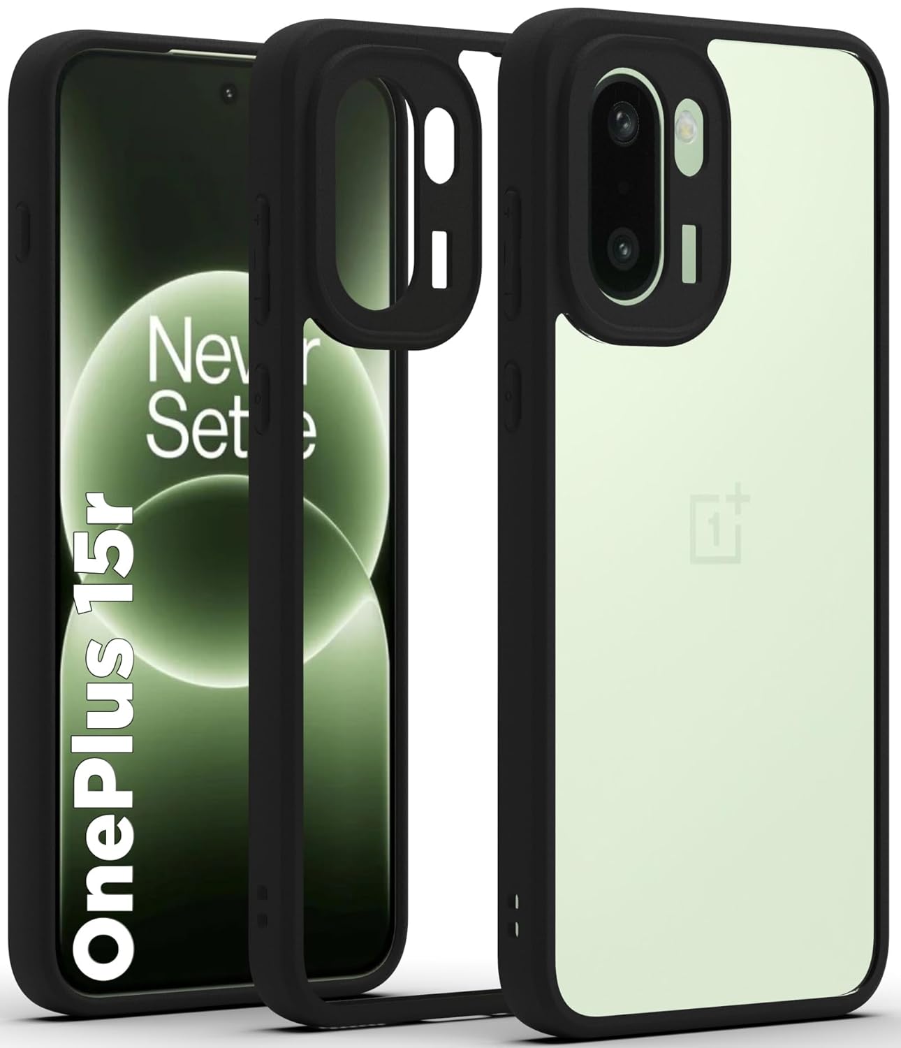 OnePlus 15R 5G Back Cover Case |  Sleek Hybrid - Clear Black