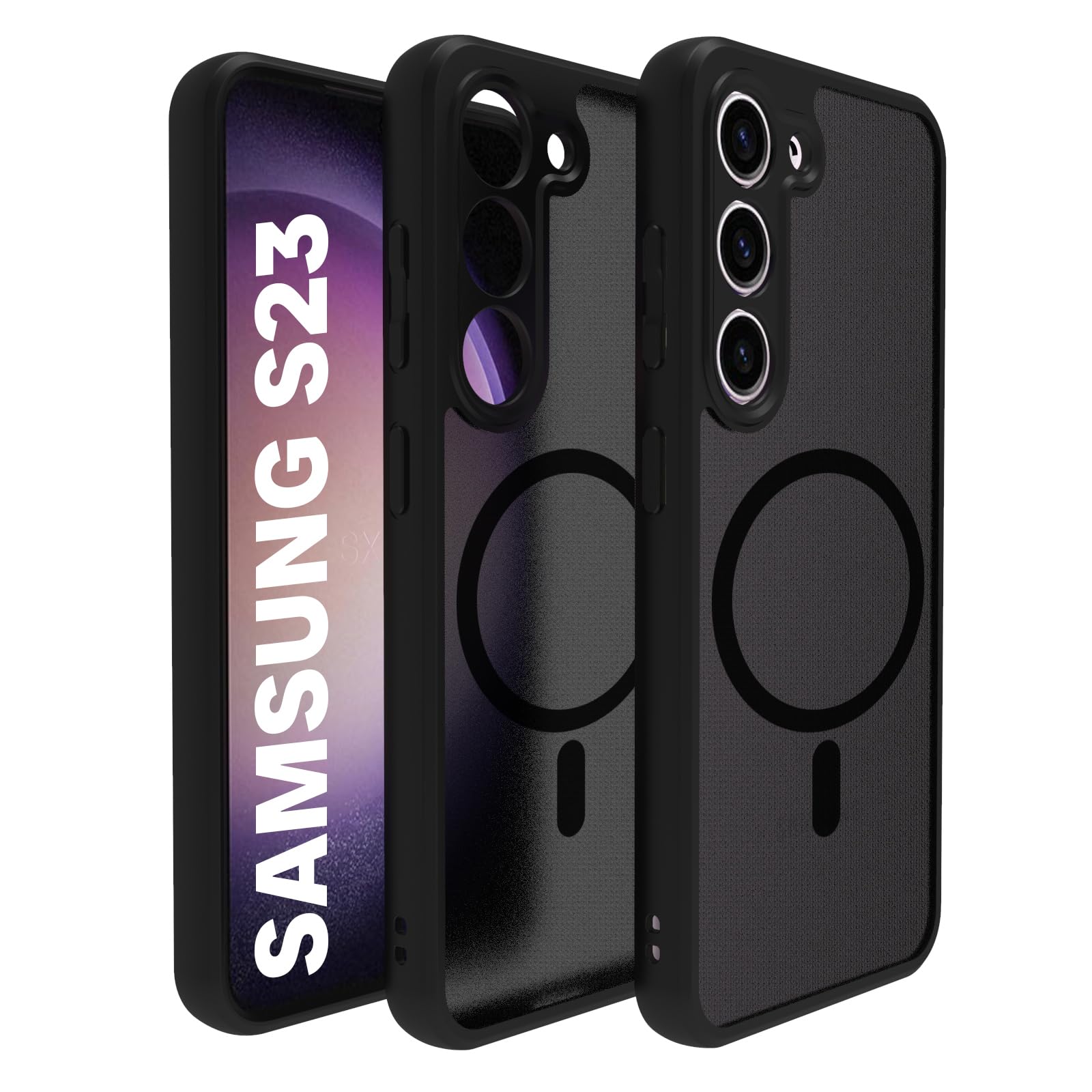 Samsung Galaxy S23 Back Cover Case | Sleek Hybrid - Matte Black Magnetic