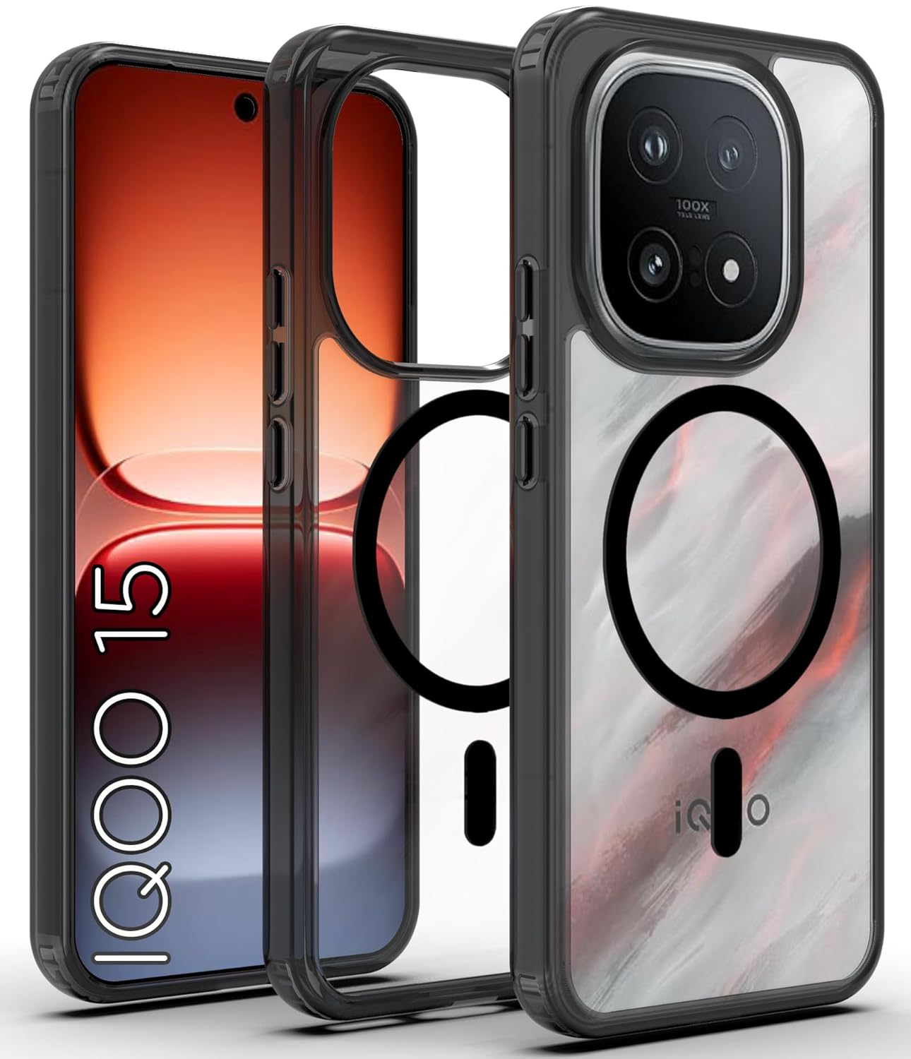 iQOO 15 5G Back Cover Case | Sleek Hybrid - Clear Magnetic
