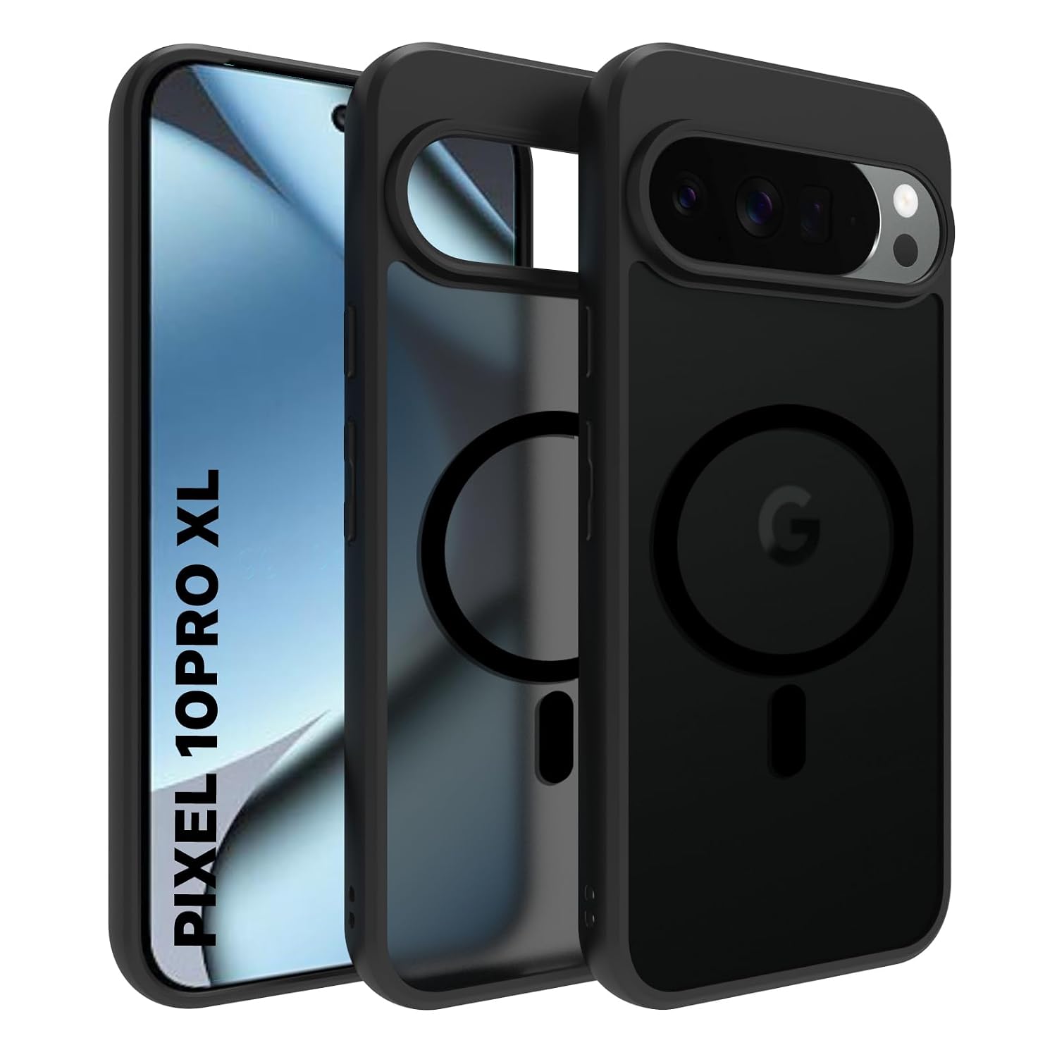 Google Pixel 10 Pro XL Back Cover Case | Sleek Hybrid - Matte Black Magnetic