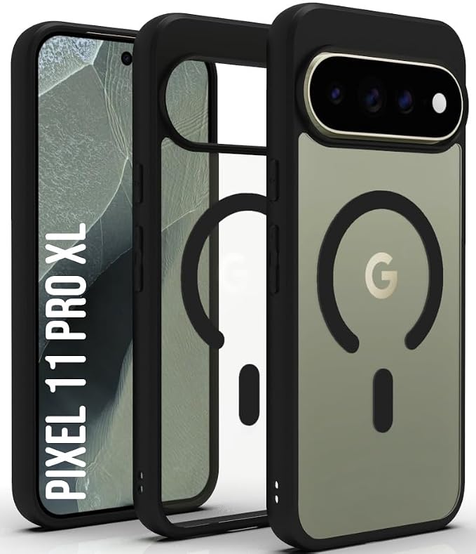 Google Pixel 11 Pro XL Back Cover Case | Sleek Hybrid - Clear Black Magnetic
