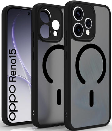 OPPO Reno15 5G Back Cover Case | Sleek Hybrid - Matte Black Magnetic