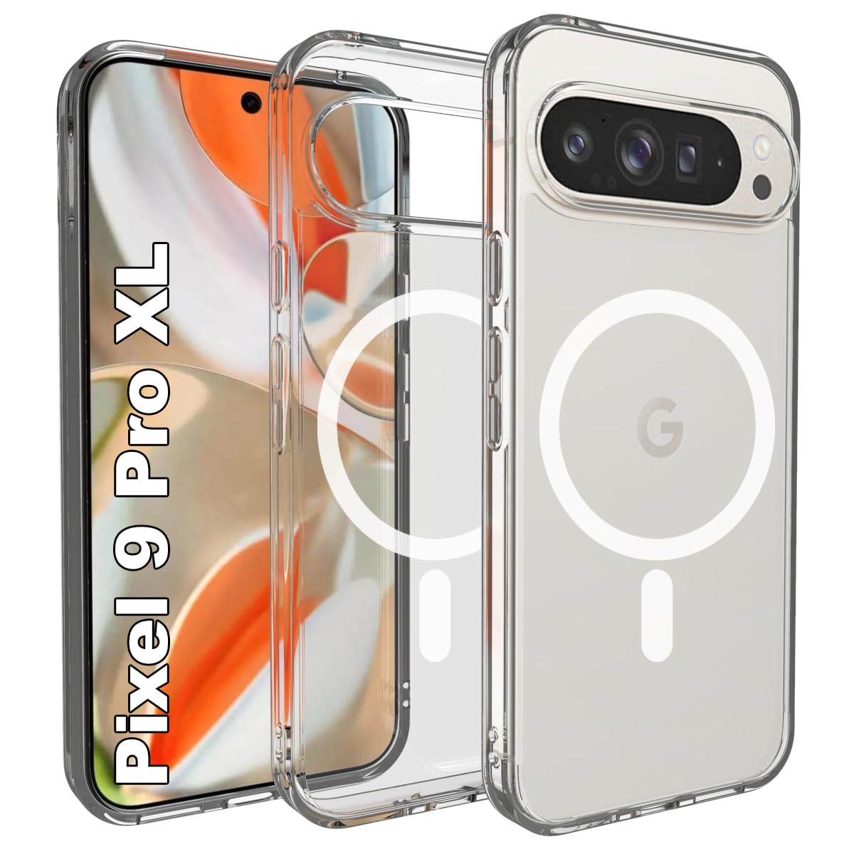 Google Pixel 9 Pro XL Back Cover Case | Clear Hybrid - Clear Magnetic