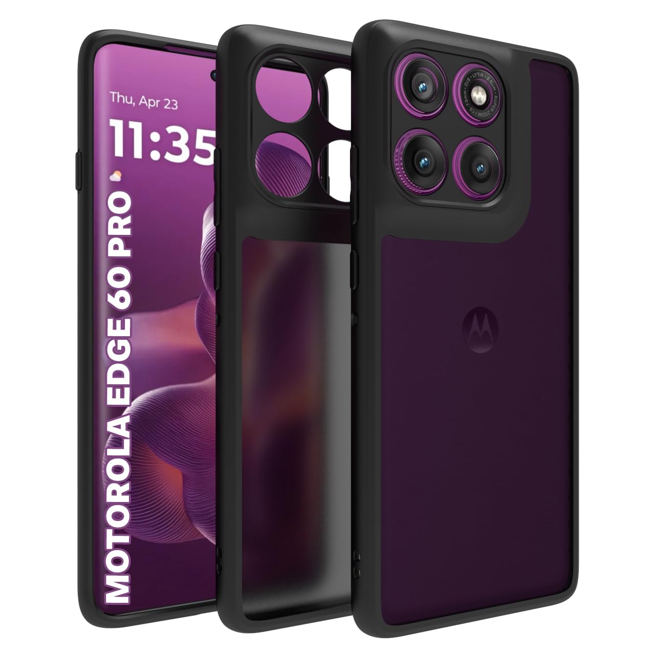 Moto Edge 60 Pro 5G Back Cover Case | Sleek Hybrid - Matte Black