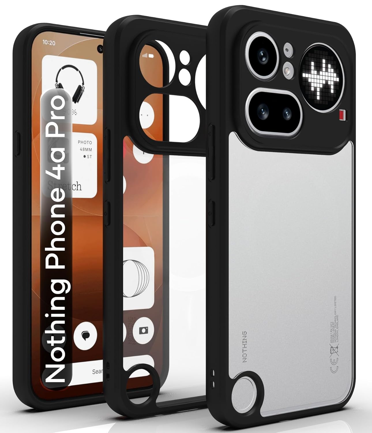 Nothing Phone 4a Pro 5G Back Cover Case | Clear Hybrid - Clear Black