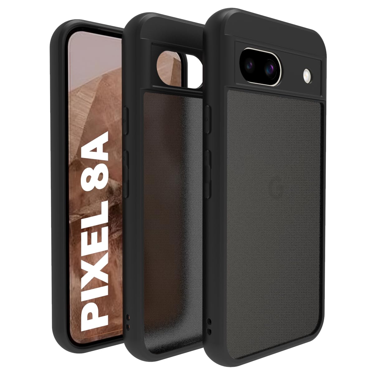 Google Pixel 8a Back Cover Case | Sleek Hybrid - Matte Black