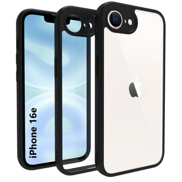 iPhone 17e / iPhone 16e Back Cover Case | Sleek Hybrid - Clear Black Magnetic