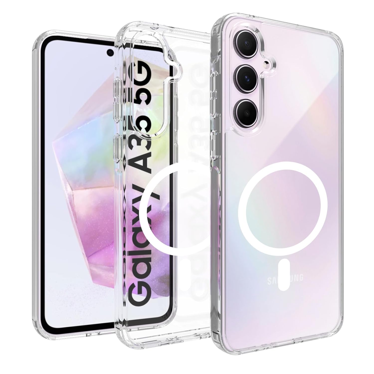 Samsung Galaxy A35 Back Cover Case | Clear Hybrid - Clear Magnetic