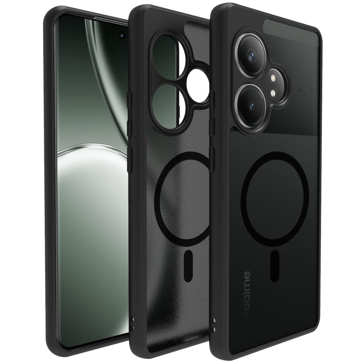 Realme GT 6 / GT 6T 5G Back Cover Case | Sleek Hybrid - Matte Black Magnetic