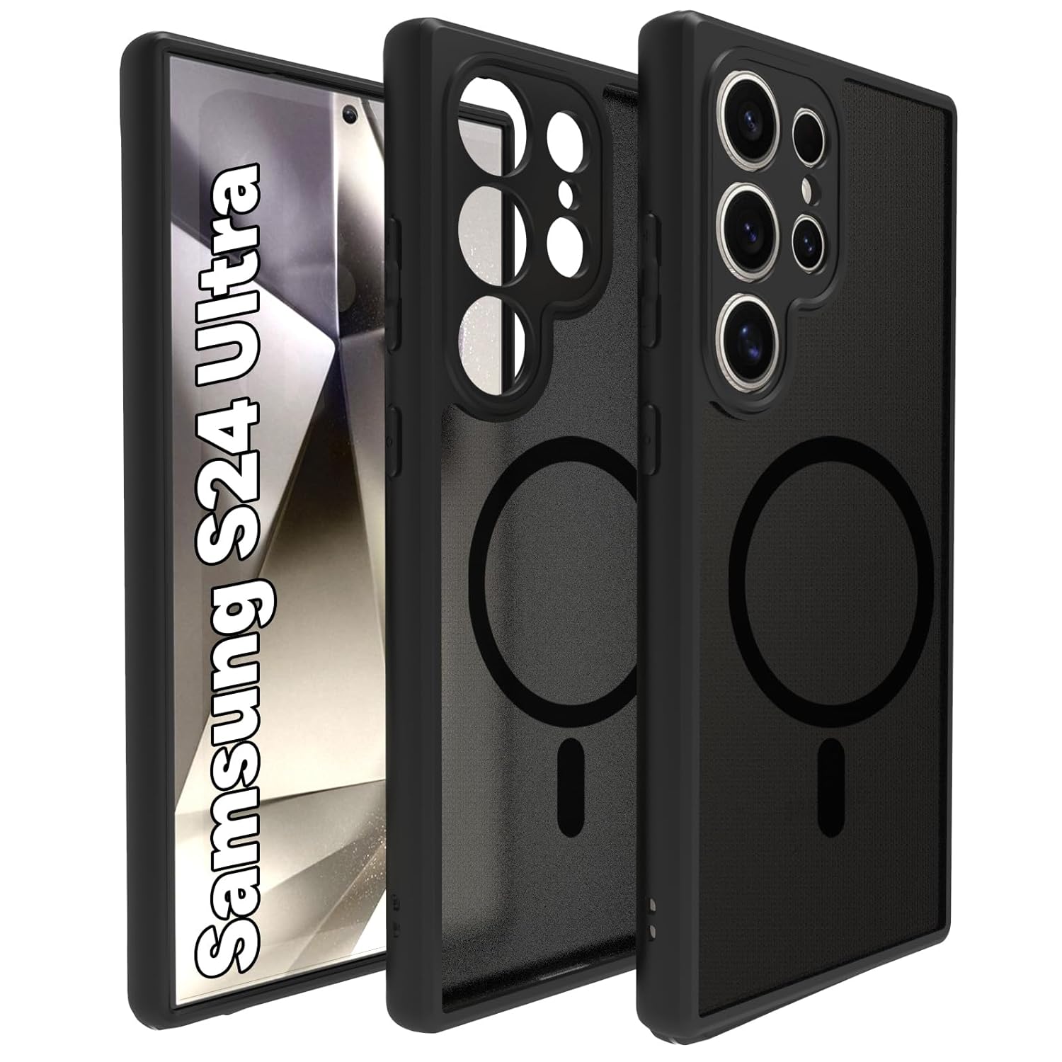 Samsung Galaxy S24 Ultra Back Cover Case | Sleek Hybrid - Matte Black Magnetic