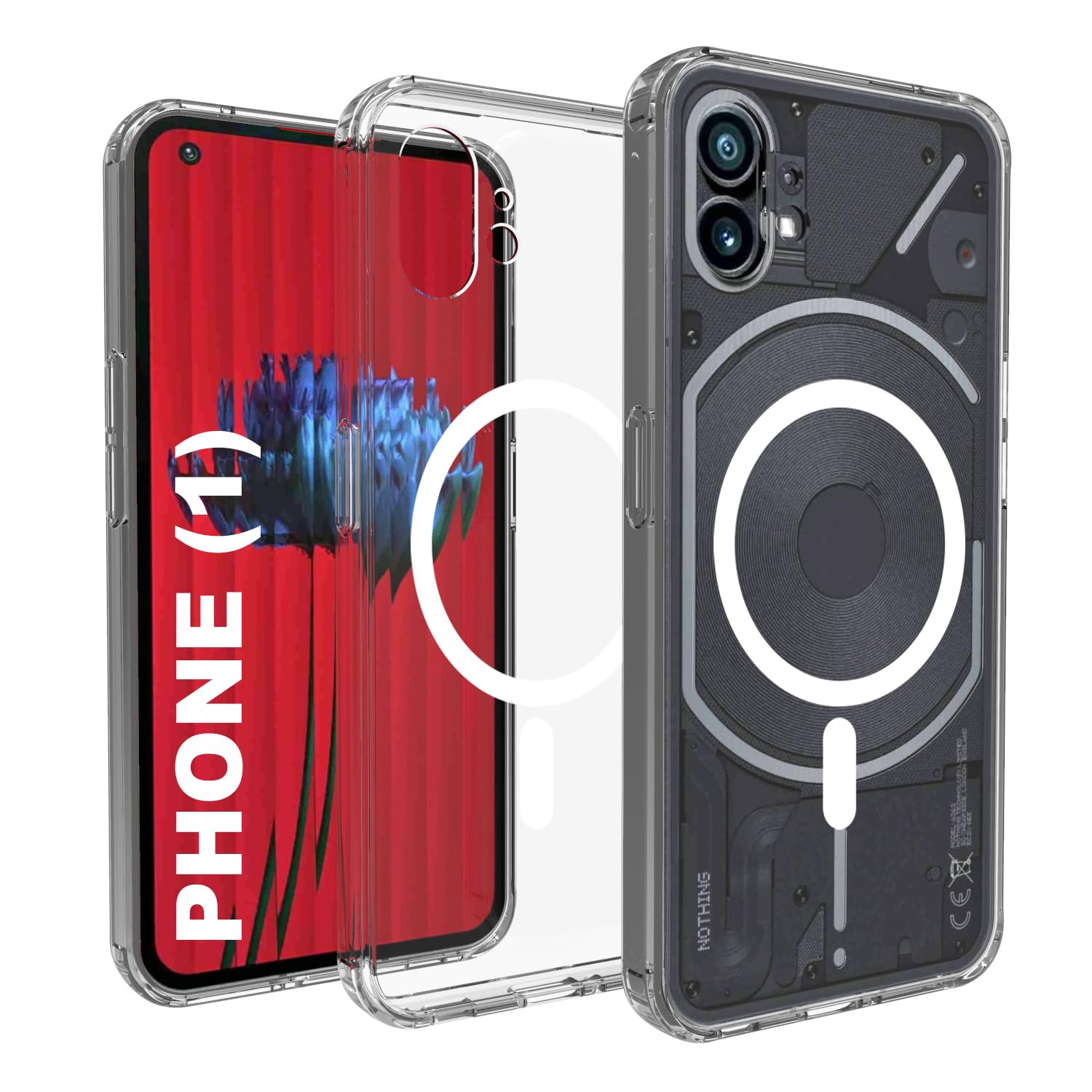 Nothing Phone 1 Back Cover Case | Clear Hybrid - Clear Smoke Magnetic