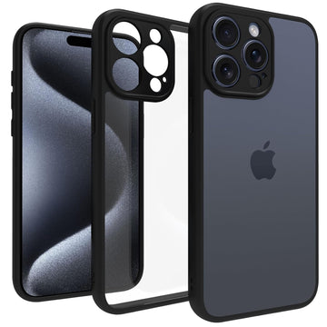 iPhone 15 Pro Max Back Cover Case | Sleek Hybrid - Clear Black